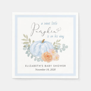 Little Pumpkin Floral Watercolor Baby Boy Dusche Serviette