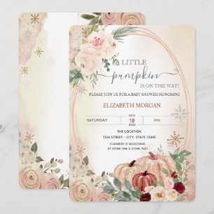 Little Pumpkin Frame Boho Blume Kinderdusche Einladung