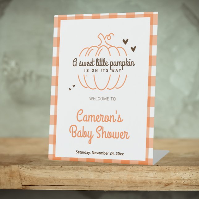 Little Pumpkin Gender Neutral Baby Dusche Willkomm Sockelschild (Von Creator hochgeladen)