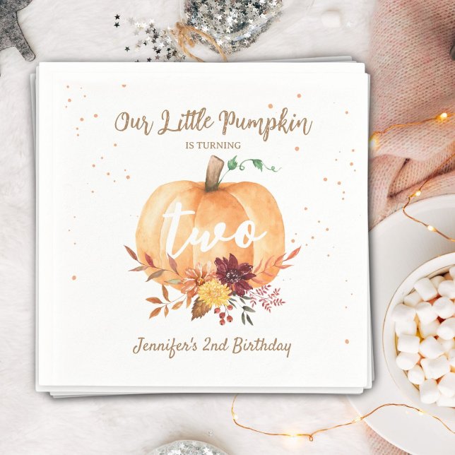 Little Pumpkin Gender Neutral Fall 2. Geburtstag Serviette (Von Creator hochgeladen)