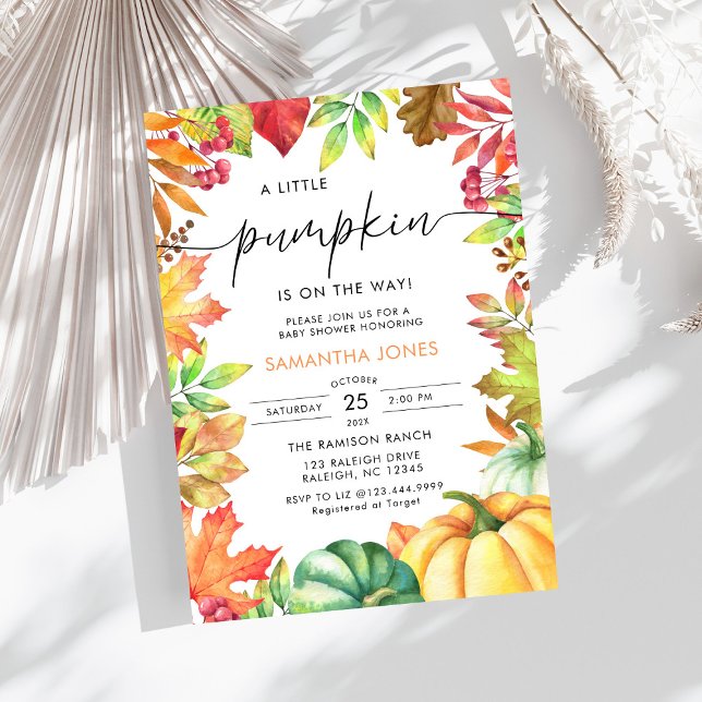 Little Pumpkin Gender Neutral Fall Baby Shower Einladung (Von Creator hochgeladen)