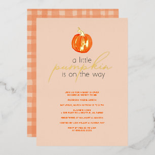 Little Pumpkin Gender Neutral Fall Baby Shower Folieneinladung