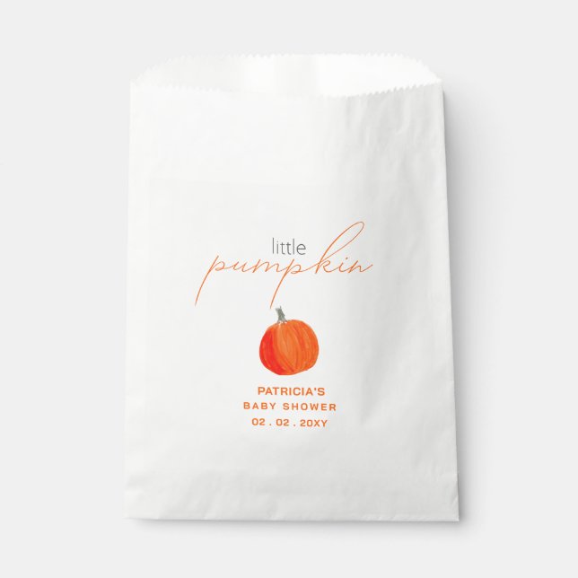 Little Pumpkin Gender Neutral Fall Baby Shower Geschenktütchen (Vorderseite)