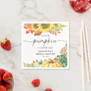 Little Pumpkin Gender Neutral Fall Baby Shower Serviette