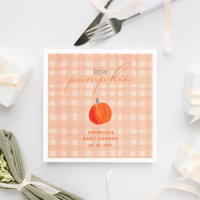 Little Pumpkin Gender Neutral Fall Baby Shower Serviette (Little Pumpkin Gender Neutral Fall Baby Shower Napkins)