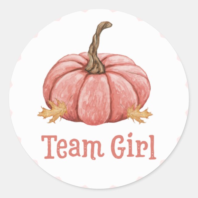 Little Pumpkin Gender Team Girl Reveal Sticker (Vorderseite)