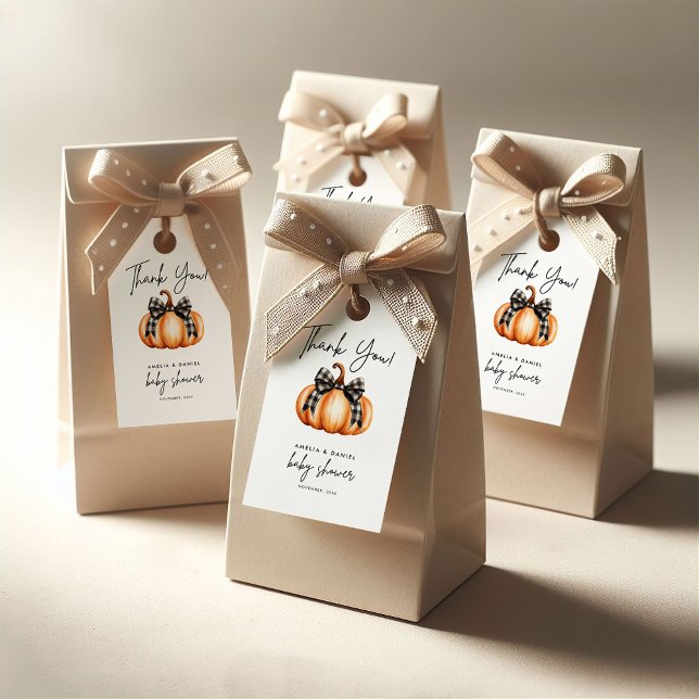 Little Pumpkin Girl Baby Shower Tag Geschenkanhänger (Von Creator hochgeladen)