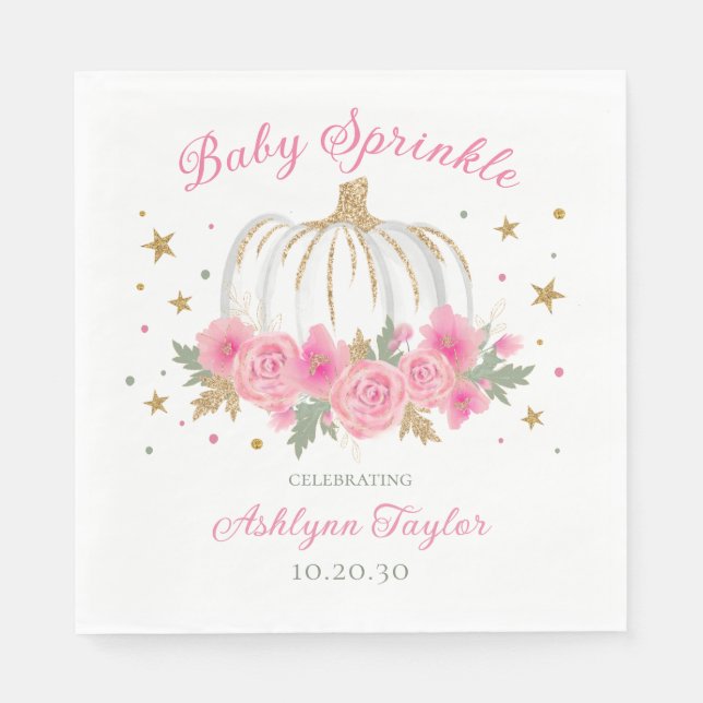 Little Pumpkin Girl Baby Sprinkle Serviette (Vorderseite)