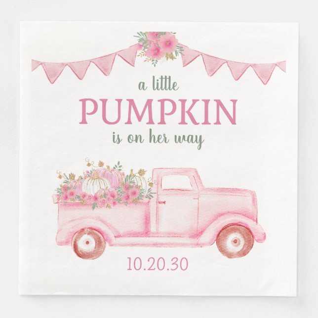 Little Pumpkin Girl Babydusche Napkins Serviette (Vorderseite)