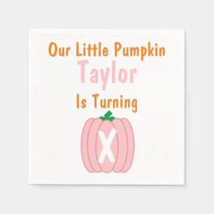 Little Pumpkin Girl Birthday Serviette