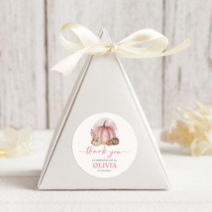 Little Pumpkin Girl Pink Baby Dusche Danke Runder Aufkleber