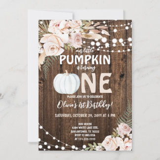 Little Pumpkin Girls 1. Geburtstag Einladung