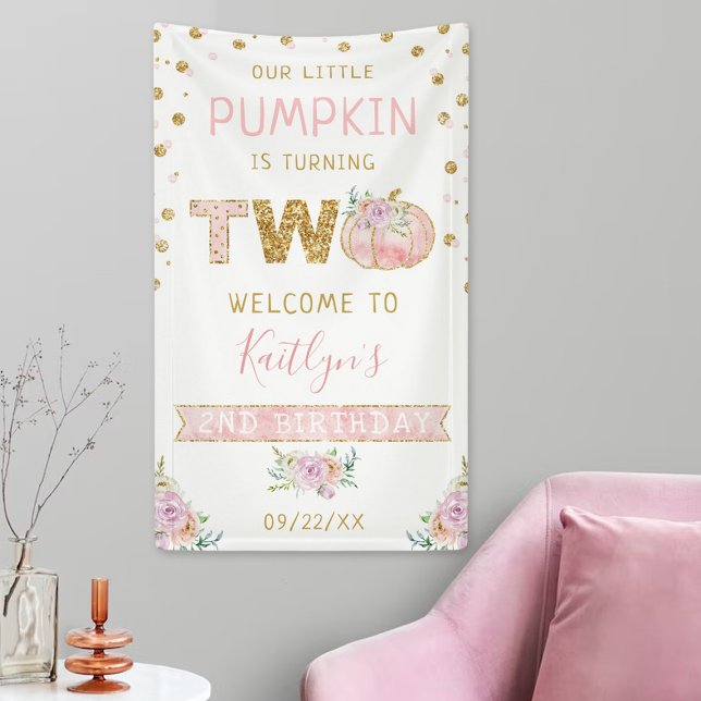 Little Pumpkin Girls 2. Geburtstag Begrüßungszeich Banner (Von Creator hochgeladen)