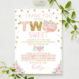 Little Pumpkin Girls 2. Geburtstag Dankeskarte