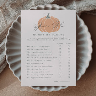Little Pumpkin Guess Who Baby Shower Game Einladung