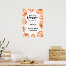 Little Pumpkin Halloween Herbstbaby Willkommenspen Poster