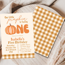 Little Pumpkin Herbst 1. Geburtstag Einladung