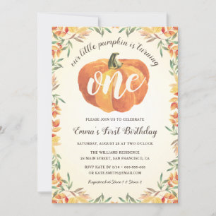 Little Pumpkin Herbst erste Geburtstagsparty Einladung