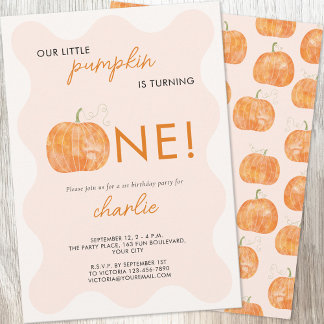 Little Pumpkin Herbst Erster Geburtstag Einladung