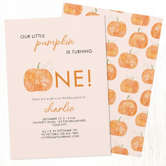 Little Pumpkin Herbst Erster Geburtstag Einladung