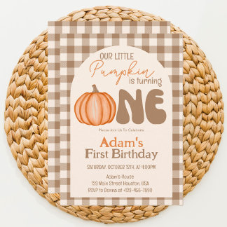 Little Pumpkin Herbst Erster Geburtstag Einladung