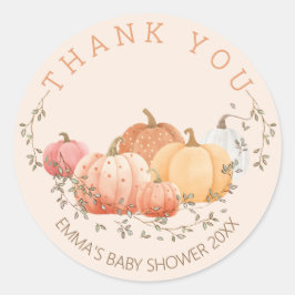 Little Pumpkin Herbst Herbstdusche Classic Rou Runder Aufkleber