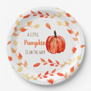 Little Pumpkin Herbstduschkranz niedlich Pappteller