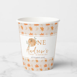 Little Pumpkin Herbstleaf Herbst Erster Geburtstag Pappbecher