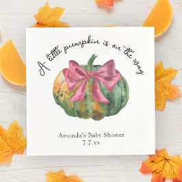 Little Pumpkin ist auf dem Weg Autumn Baby Dusche Serviette