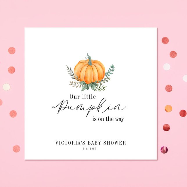 Little Pumpkin ist auf dem Weg Baby Shower Serviette (Von Creator hochgeladen)