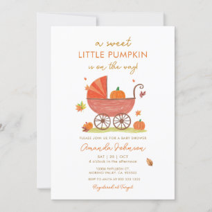 Little Pumpkin ist auf dem Weg Carriage Baby Dusch Einladung
