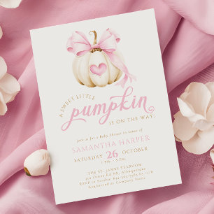 Little Pumpkin ist auf dem Weg Pink Baby Dusche Einladung