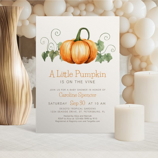 Little Pumpkin Minimalistisch Baby Shower Einladun Einladung (Von Creator hochgeladen)