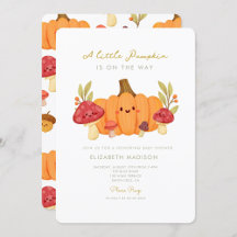Little Pumpkin Mushroom Kinderdusche Einladung