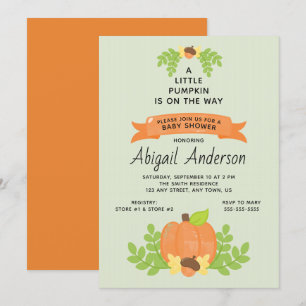 Little Pumpkin   Neutrale Babydusche für Geschlech Einladung