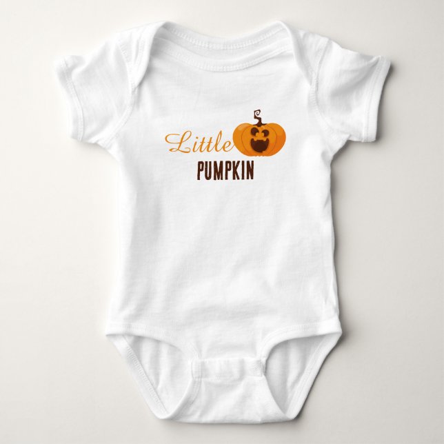 Little Pumpkin Niedlich Halloween Orange farbenfro Baby Strampler (Vorderseite)