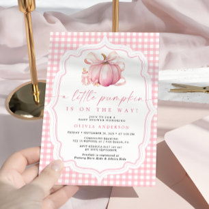 Little Pumpkin Niedlich Pink Bow Girl Babydusche Einladung