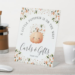 Little Pumpkin on Way Baby Shower Cards Geschenke Sockelschild