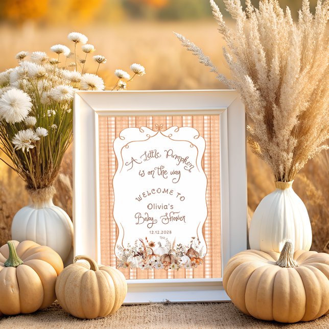 Little Pumpkin on Way Baby Shower Willkommen Poster (Von Creator hochgeladen)