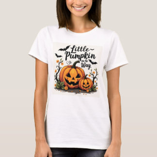 Little Pumpkin on Way Halloween Pregnancy T-Shirt