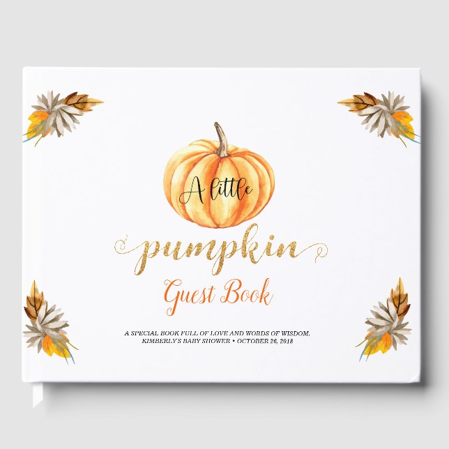 Little Pumpkin Orange Babydusche Gästebuch (Vorderseite)