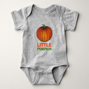 Little Pumpkin Orange Pumpkins Herbsternte Baby Strampler