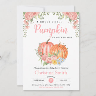 Little Pumpkin Pink Baby Girl Duschvorrichtung Einladung