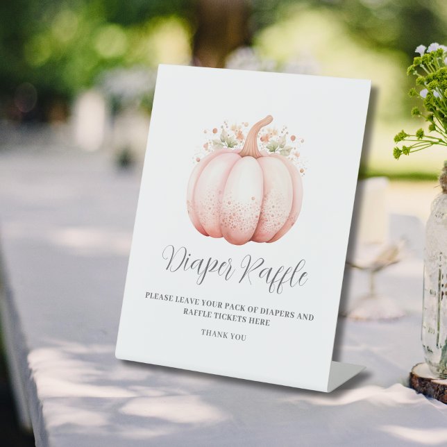 Little Pumpkin Pink Babydusche Windelwanne Raffle Sockelschild (Von Creator hochgeladen)