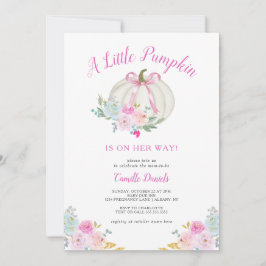 Little Pumpkin Pink Bow Girl Babydusche Einladung