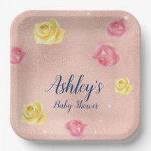 Little Pumpkin Pink Floral Baby Duschpapierplatte