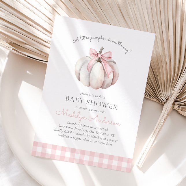 Little Pumpkin Pink Girl Babydusche Einladung (Von Creator hochgeladen)