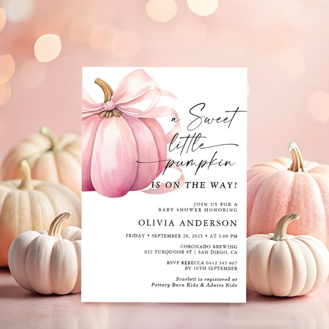 Little Pumpkin Pink Girl Babydusche Einladung (Von Creator hochgeladen)