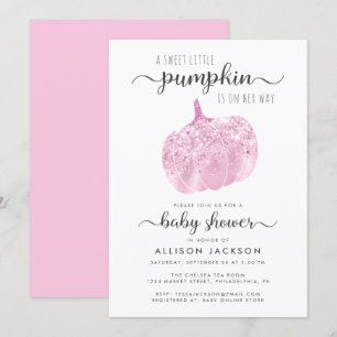 Little Pumpkin Pink Glitzer Sparkle Kinderdusche Einladung