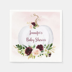 Little Pumpkin Pink Gold Burgundy Baby Dusche Serviette